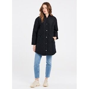 BLANKNYC Women's Quilted Diamond Stitch Bomber Jacket‎ Black - Size S